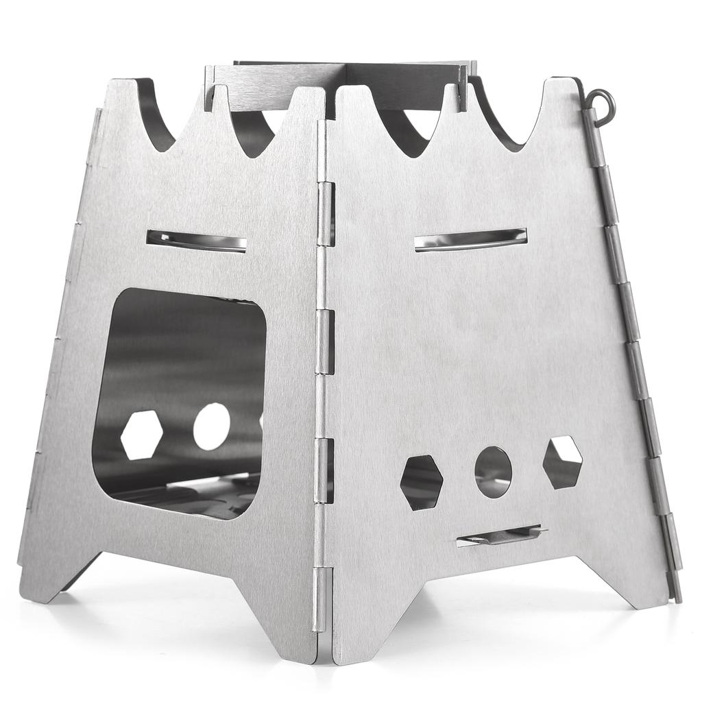 Zusammenklappbarer Campingkocher, Holzofen, tragbarer Edelstahl-Rucksackkocher, Alkohol