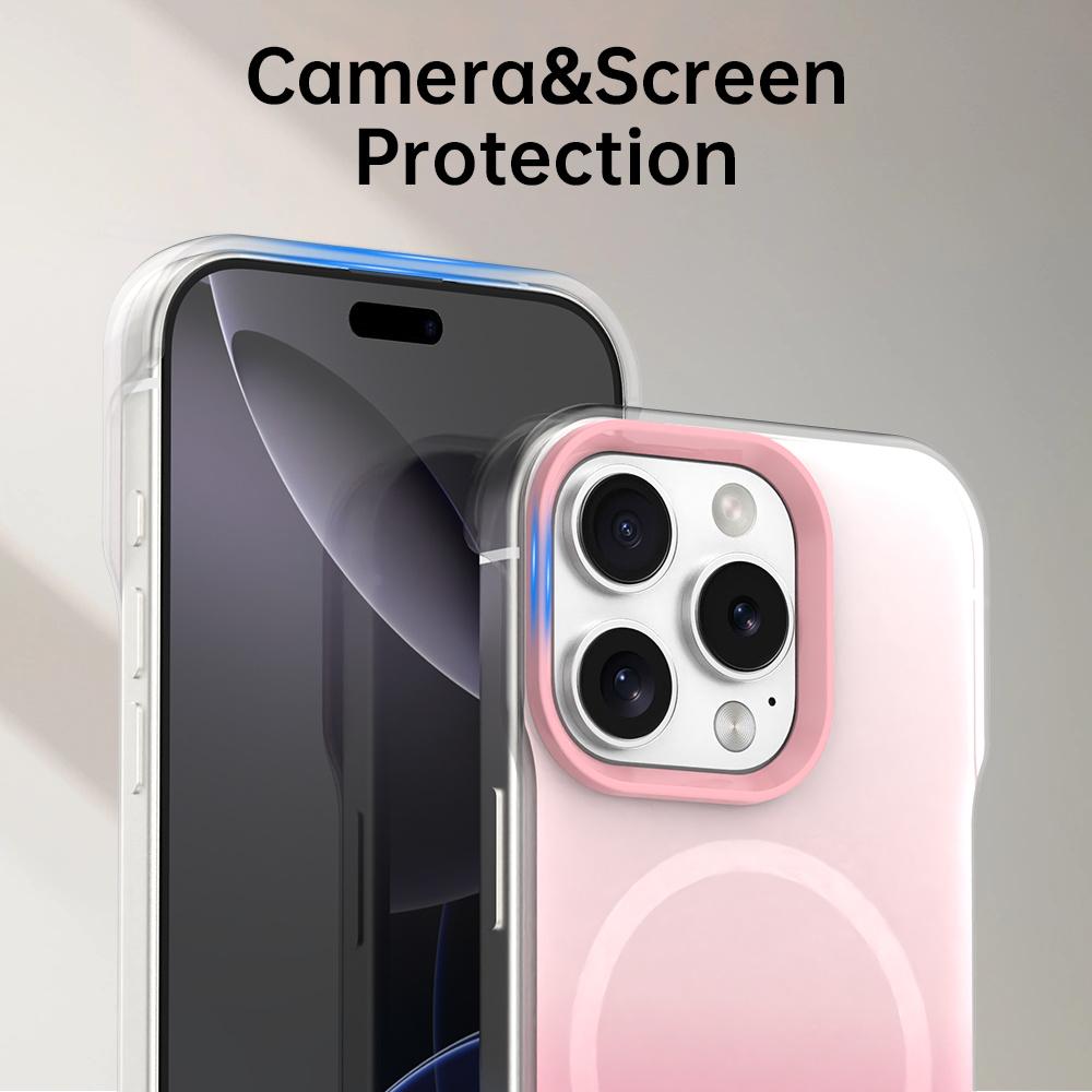 For iPhone 16 Pro Max Magnetic Case Gradient Design Borderless IMD TPU+PC+PET Phone Cover