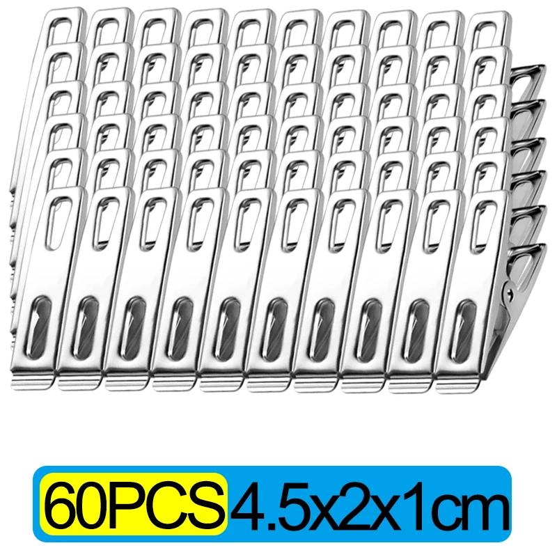100-20PCS Stainless Steel Clothespins Multifunction Kitchen Sealing Clips Mini Photos Clip Clothes Pegs Hangers Clamps Storager
