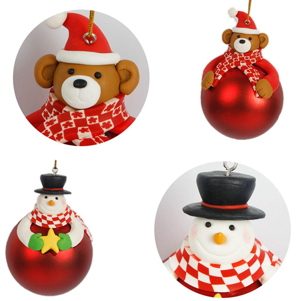 Red Snowman Bear Xmas Tree Ornament Christmas Decor Bauble Decorations Hanging Ball