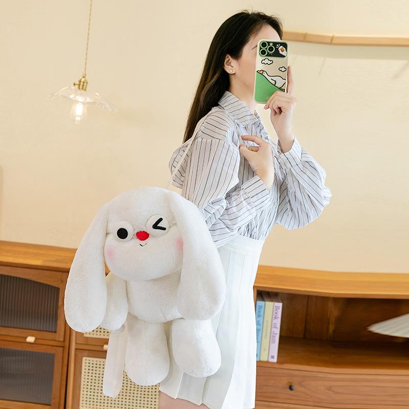 Cute Long-eared Rabbit Plush Backpack Big-eyed Doll Doll Creative Toy Bag Girl Gift