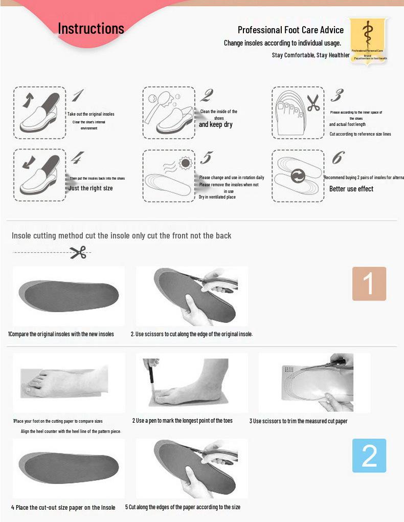 EVA Shock-Absorbing Running Insoles for Men & Women – Breathable Silicone Heel Cushioning