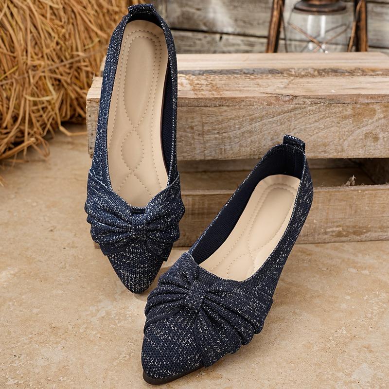 Large-sized Fly-knit Breathable Flat Single Shoes for Women with A Shallow Toe for Lazy Women
