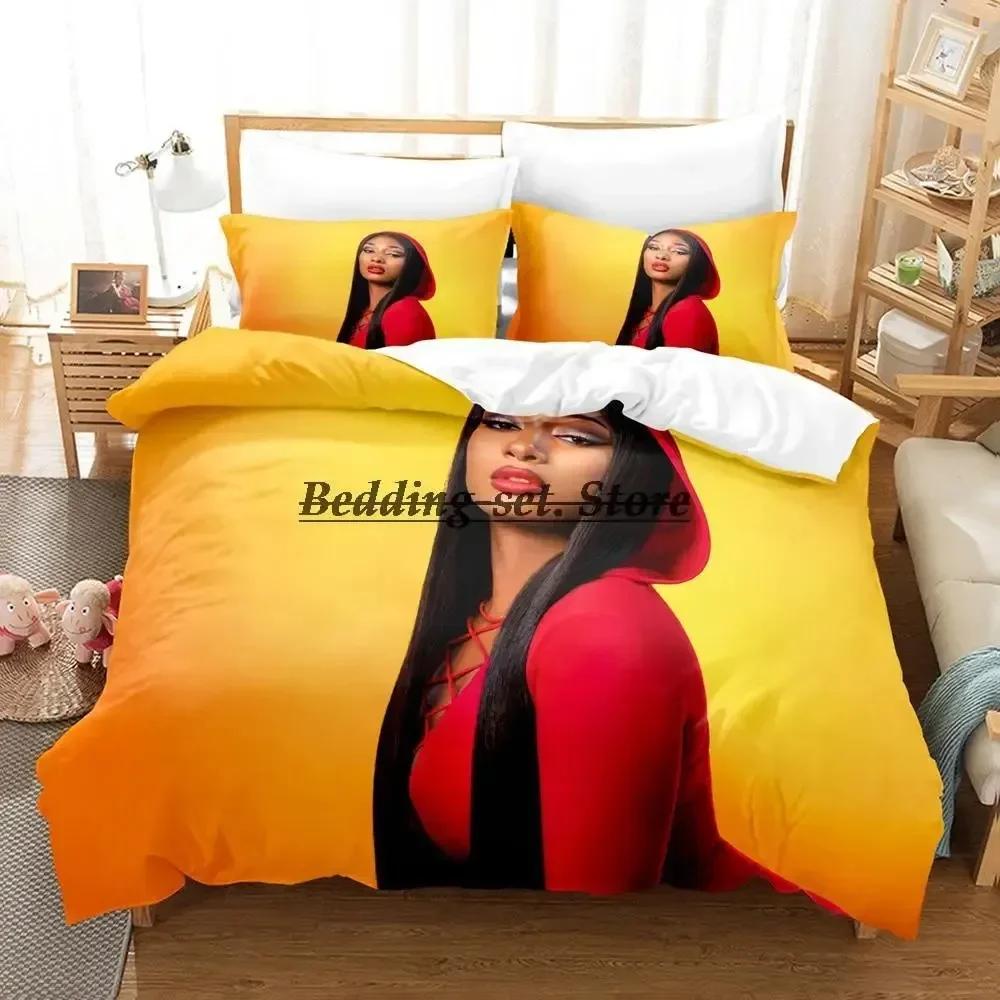 Megan Thee Stallion Bedding Set Single Twin Full Queen King Size Bed Set Aldult Kid Bedroom Duvetcover Sets 3D Bed Sheet Set