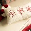 Christmas Pillow Cover Embroidered Gingerbread Man Snowflake Plush Pillow Case Cover Decorative Sofa Cushion Covers For Home