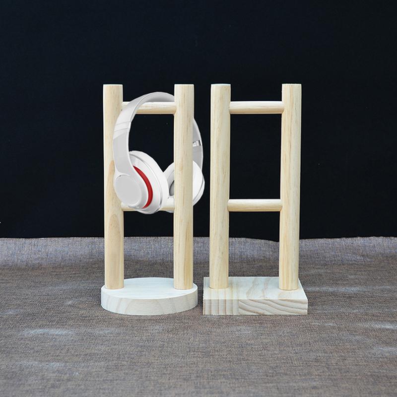 Solid Wood Headphone Stand, Headphone Headset Hanger Display Stand, Universal Noise Reduction Headphone Stand Wall Mount