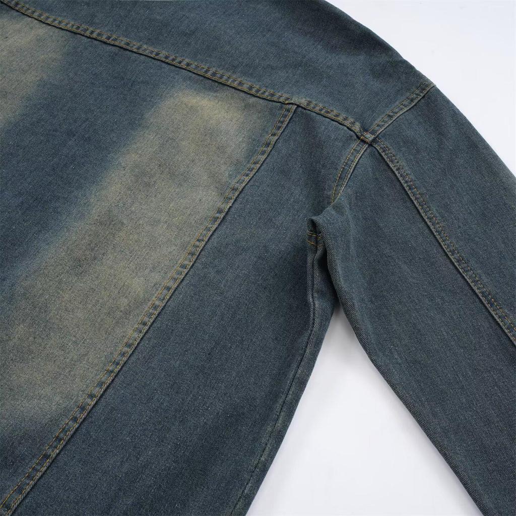 Retro Denim gewaschene Reversjacke: Vielseitig, Modisch, Lässig Hong Kong Stil.