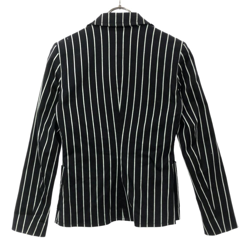 Lacoste Stripe Tailored Jacket 38 Black Embroidery Women Used