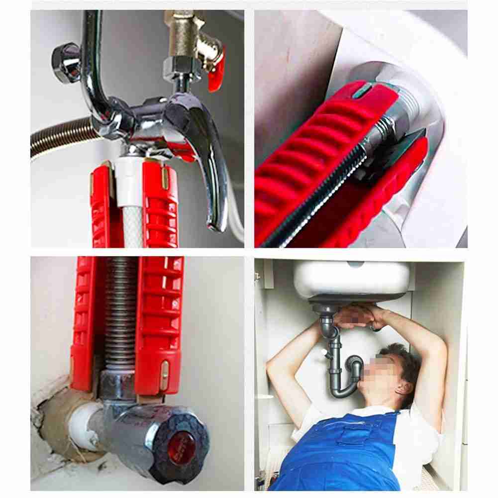Plumber Tools 8 in 1 Multifunctional English Key Sink Faucet Key Wrench Set Kitchen Anti-slip Repair Pipe Multi Key Hand Tools