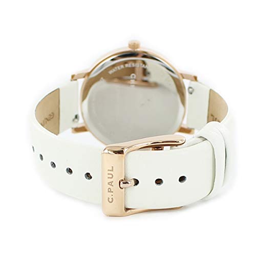 Christian Paul Marble White Natural Leather MWR3503 Watch [Christian Paul] Women's [Item]