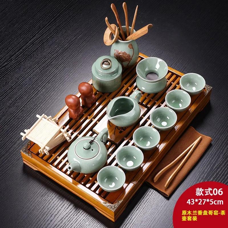 Luxury Chinese Porcelain Tea Cup Set, Tea Ceremony Strainer, Purple Clay, Kung Fu Tea Set Tray, Teaware DG50TS