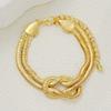 IF ME Gold Knotted Wrapped Snake Bone Bracelet Necklace Set Eco Friendly Iron Jewelry Women Elegant Daily Party Accessory Gift