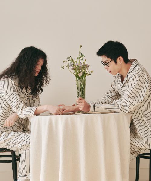 [OGGITT] Standard Bean Stripe Long Sleeve Pajama Set [Shipped from Korea] 100% Authentic