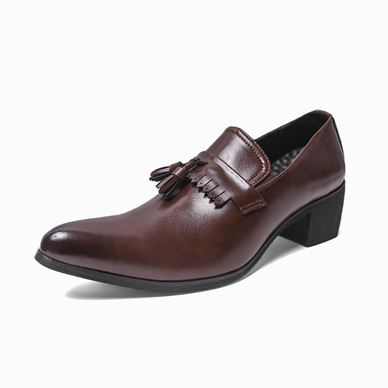 Men s Large Size British Style Tassel Loafers - Formal Pointed Toe Leather Shoes 42