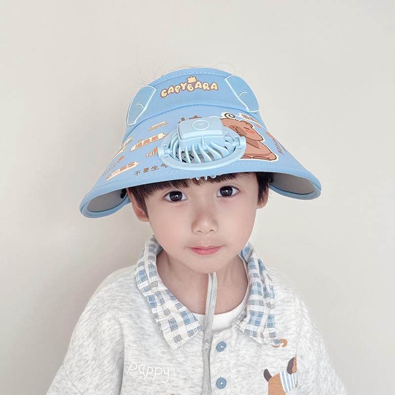 Children's Hat with Fan Sun Hat Empty Top Sun Protection Hat Boys and Girls New Summer Sun Hat