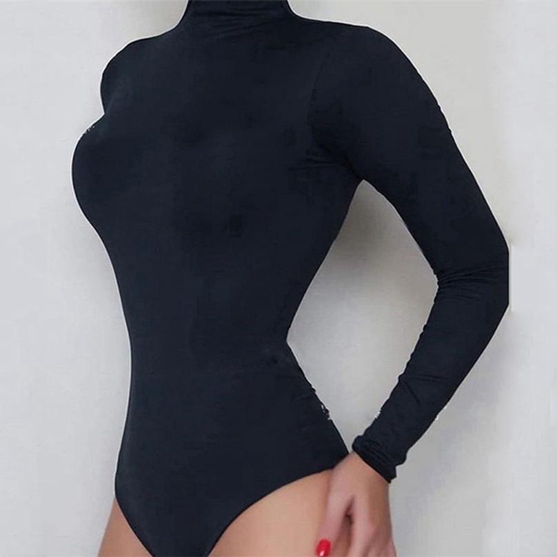 Women's Underwear One Piece Turtleneck Long Sleeve Jumpsuit Slim Fit Leotard Tops Lingerie