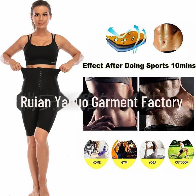 Women's High-Waist Buttoned Sauna Sweatpants for Fitness and Yoga