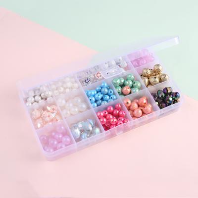 15Slots Storage Box Transparent Plastic Containe For DIY Jewelry Beads Carring Cases Rectangle Box Case