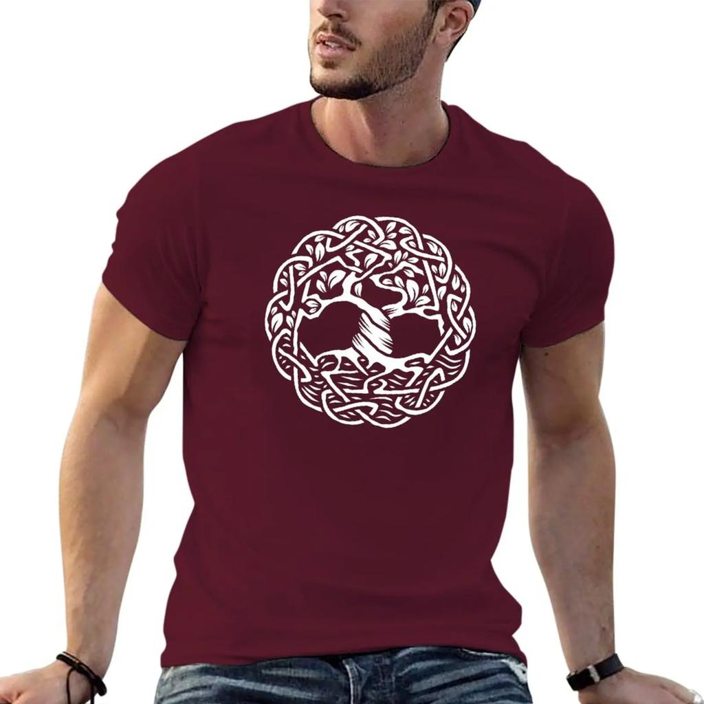 New Celtic Tree of Life TShirt Man Clothes Anime Tshirt Workout Shirts for Men Summer Fashion New Arrival Cotton Short Sleeve