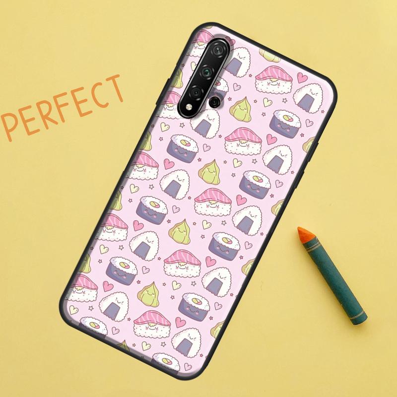 Kawaii Sushi Crowd For Huawei Nova 5T 9 10 SE 7i 8i 11i 12i Y60 Y61 Y70 Y72 Y73 Y90 Y91 P20 P30 P40 Lite Case