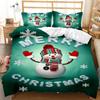 Christmas Duvet Cover Set Cartoon Merry Chirstmas Bedding Set Happy Santa Claus Polyester Quilt Set Pillowcase Double Queen King