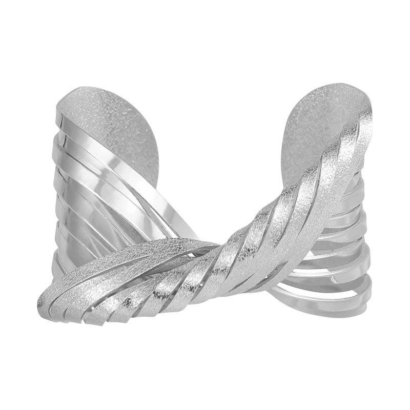 Women's Matte Finish Bold Twisted Line Bracelet - European and American Style, Perfect for Daily Wear