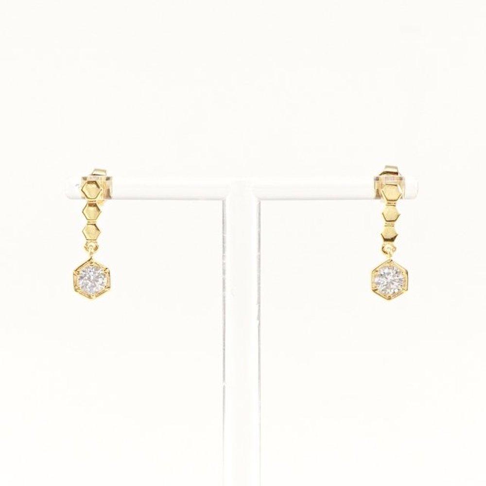 [Opal House] 925 Silver Honeycomb Cubic Earrings Opque5158