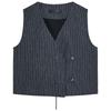 Zaprha 2025 Summer New Fashionable Western Style Lightweight Stripe Linen Blend Vest Vest 3620530