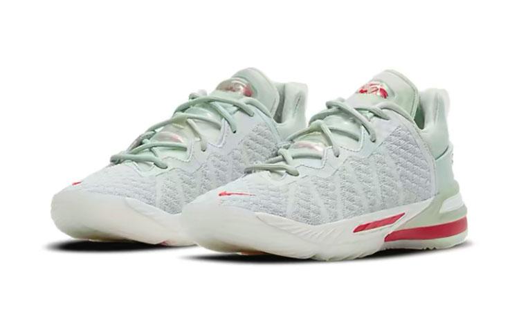Nike Lebron 18 NRG Slip Resistant Cushioning Abrasion Resistant Low top Children's Basketball Shoes Light Green Kids' CT4713-002