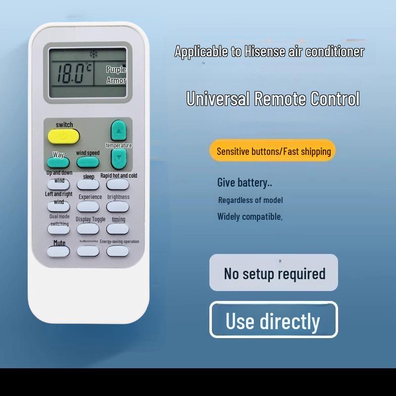 Universal Air Conditioner Remote Control for Gree, Midea, Hualing, Haier, Handian, Chigo, and More Major Brands