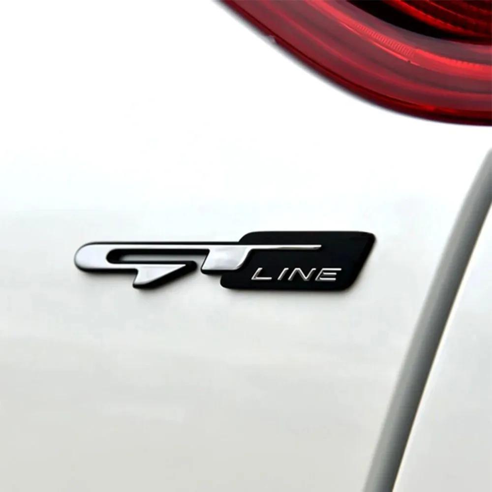 AIF1 3D Chrome GT Line Emblem Badge - For Kia Ceed Picanto K5 Stonic Optima Sportage GT Line Badge Decal Accessories