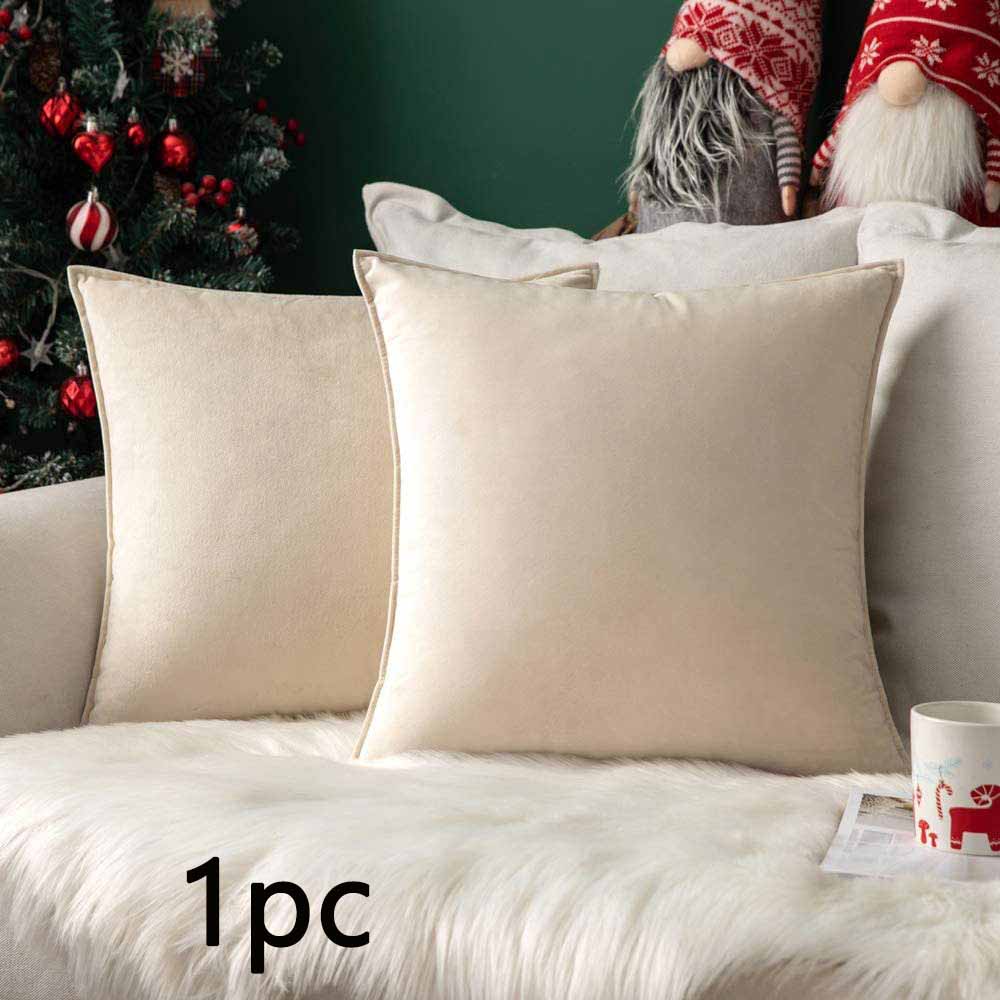 

1 шт. Бархатная накладка, декоративная наволочка для диванной подушки, скандинавский минимализм, однотонная, голландский бархат, с кантом 45 * 45cm