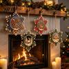 Lightweight Wooden Xmas Tree Hanging Set 4 Pcs Christmas Snowflake Ornaments, Rustic Decoration with Decorative Shapes for Gift Tags Elk Village House