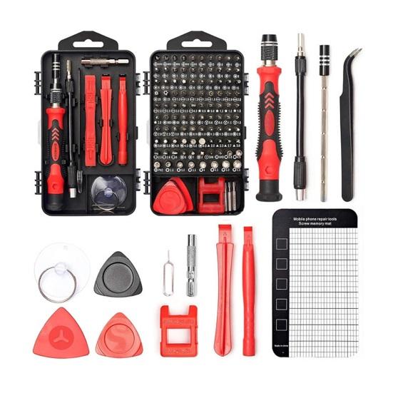 Screwdriver Kit 122 in 1 Anti-Static Handles Magnetic Precision Repair Tool Set with Chrome-Vanadium Steel Bits Magnetizer Demagnetizer Tool