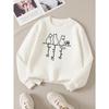 European sizes Girls Soft Crewneck Sweatshirt Three Cats Sitting On Branch with Names, Casual All-Match for Fall Winter, Ideal Present.