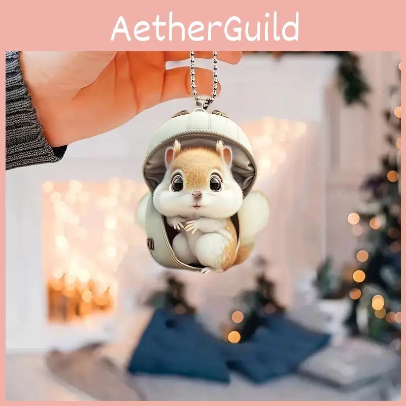 Interior Squirrel Car Decor Acrylic Pendant Christmas Tree Ornament Vehicles