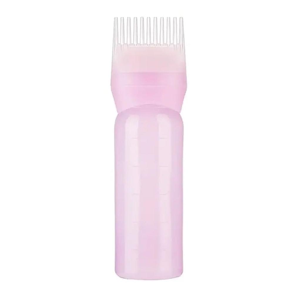 Hair Oil Application Bottle with 3 Pointed Mouth Caps and 6 Ounces Hair Dye Bottle Root Comb Hairdressing Dyeing Comb Bottles