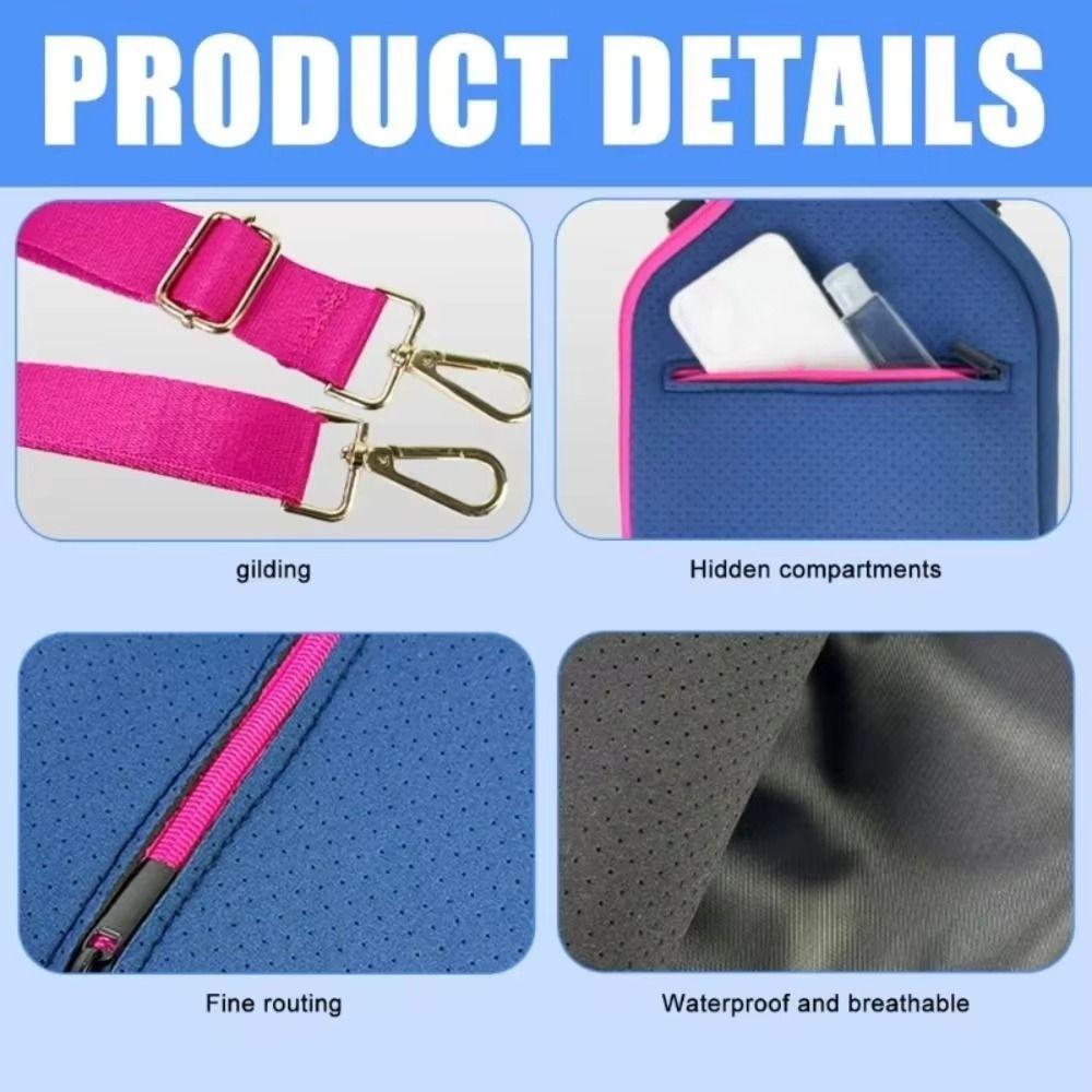 Large Capacity Pickleball Crossbody Bag Zipper Closure Pickleball Racket Bag  Outdoor