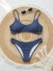 Polka Dot Stripe Print Low Waist Sexy Two Piece Bikini Set Comfortable Versatile