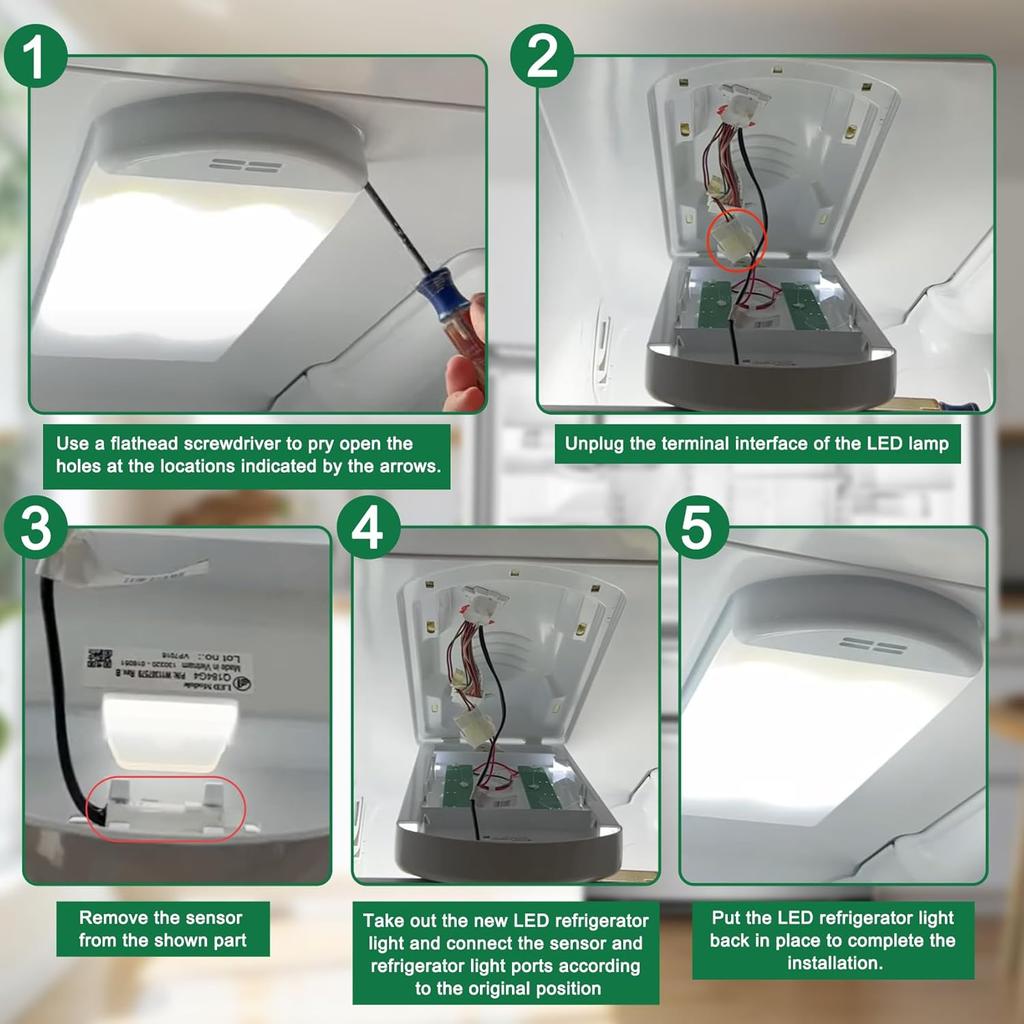 W11527432 W11387579 Refrigerator Light Assy Module Compatible with whirlpool maytag amana etc Refrigerator, Replacement Refrigerator LED Light Module