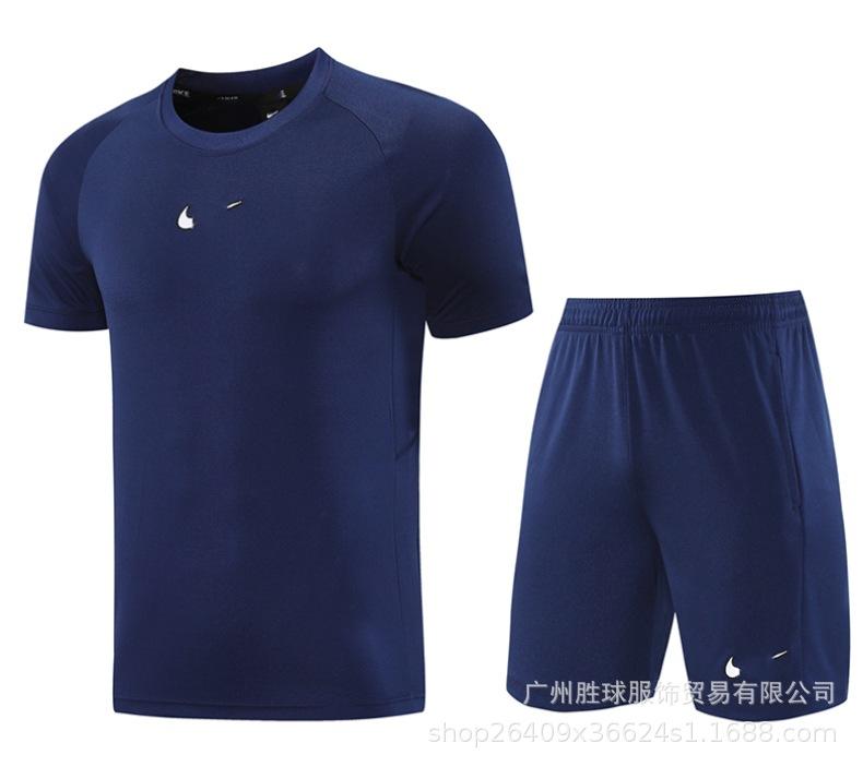 Nk Tuta da Allenamento Pantaloncini a Maniche Corte Casual, Maglia da Calcio, Maglia di Classe, Maglia Sportiva Fitness da Corsa per il Commercio Estero