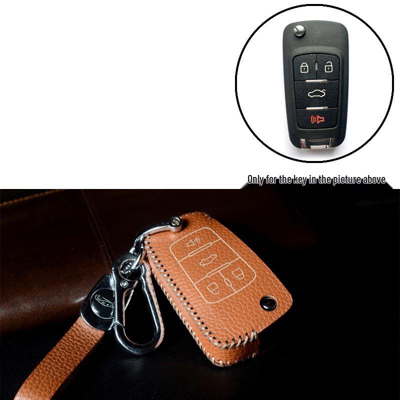 Real Leather Case for Modified Folding Keys: Compatible with Xiongbing Kia, Honda, Toyota, Iron General Remotes
