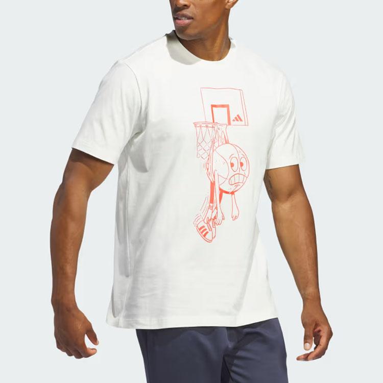 adidas Lil Stripe Wedgie Tee With Cartoon Basketball Print Men Tops White IN6385