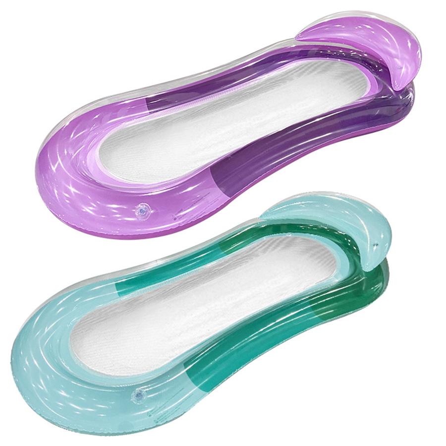 1pc Gradient Inflatable Water Floating Bed Portable Comfortable Lounge Chair Hammock for Beach Swimming Pool Party