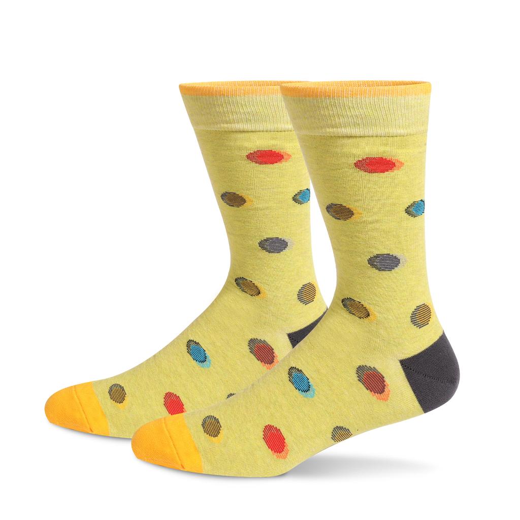 1Pairs Mens Fun Dress Socks Pattern Funny Socks Pack Colorful Striped Combed Cotton Novelty Socks Cool Breathable Casual Socks