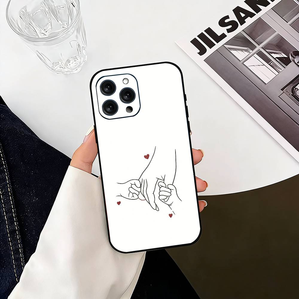 Baby Mom daughter Son Dad Hand Phone Case For iPhone 17, 16,15,14,13,12,11 Plus,Pro Max, Others Soft Black Cover