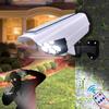Solar Powered Motion Sensor Security Camera Dummy Wireless Outdoor Flood Light IP65 Waterproof 77 LED Lights 3 Modes for Home Garden