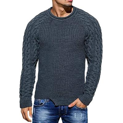 2025 Men's Solid Color Round Neck Long Sleeve Sweater