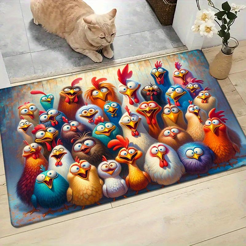 

Festive Cartoon Turkey Doormat, Colorful Thanksgiving Christmas Rug, Vibrant Polyester Welcome Door Carpet for Holidays 40x60cm