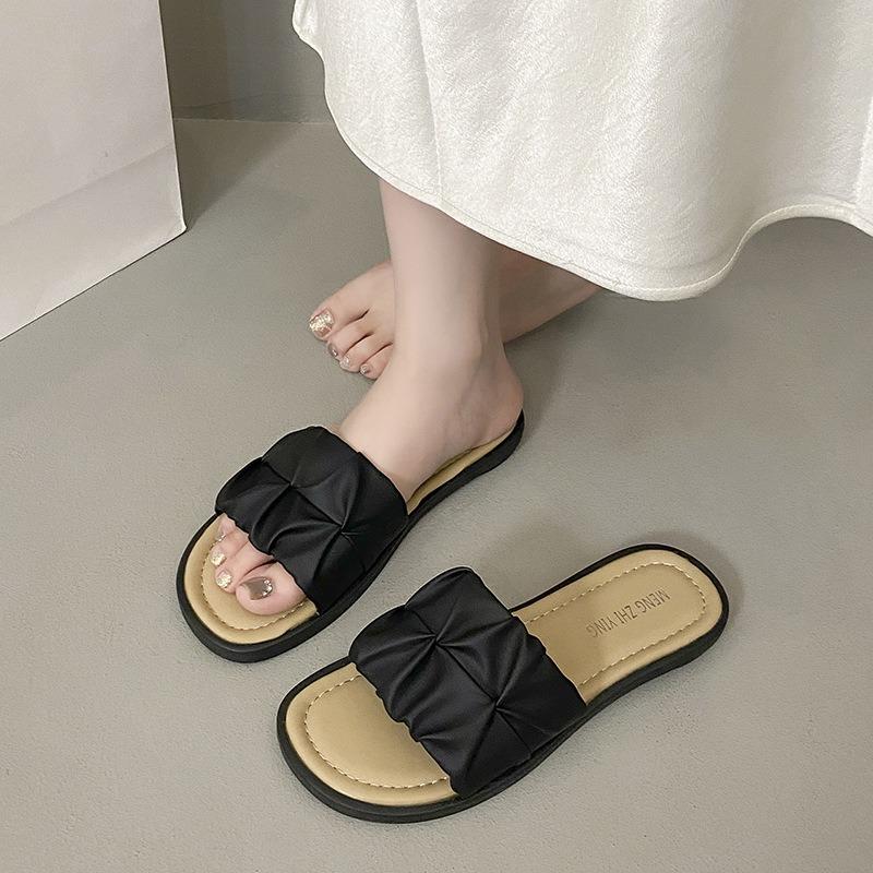 Slippers women's summer outer wear new fashion flat heel thin bottom light soft bottom non-slip pregnant women one word cool slippers tide